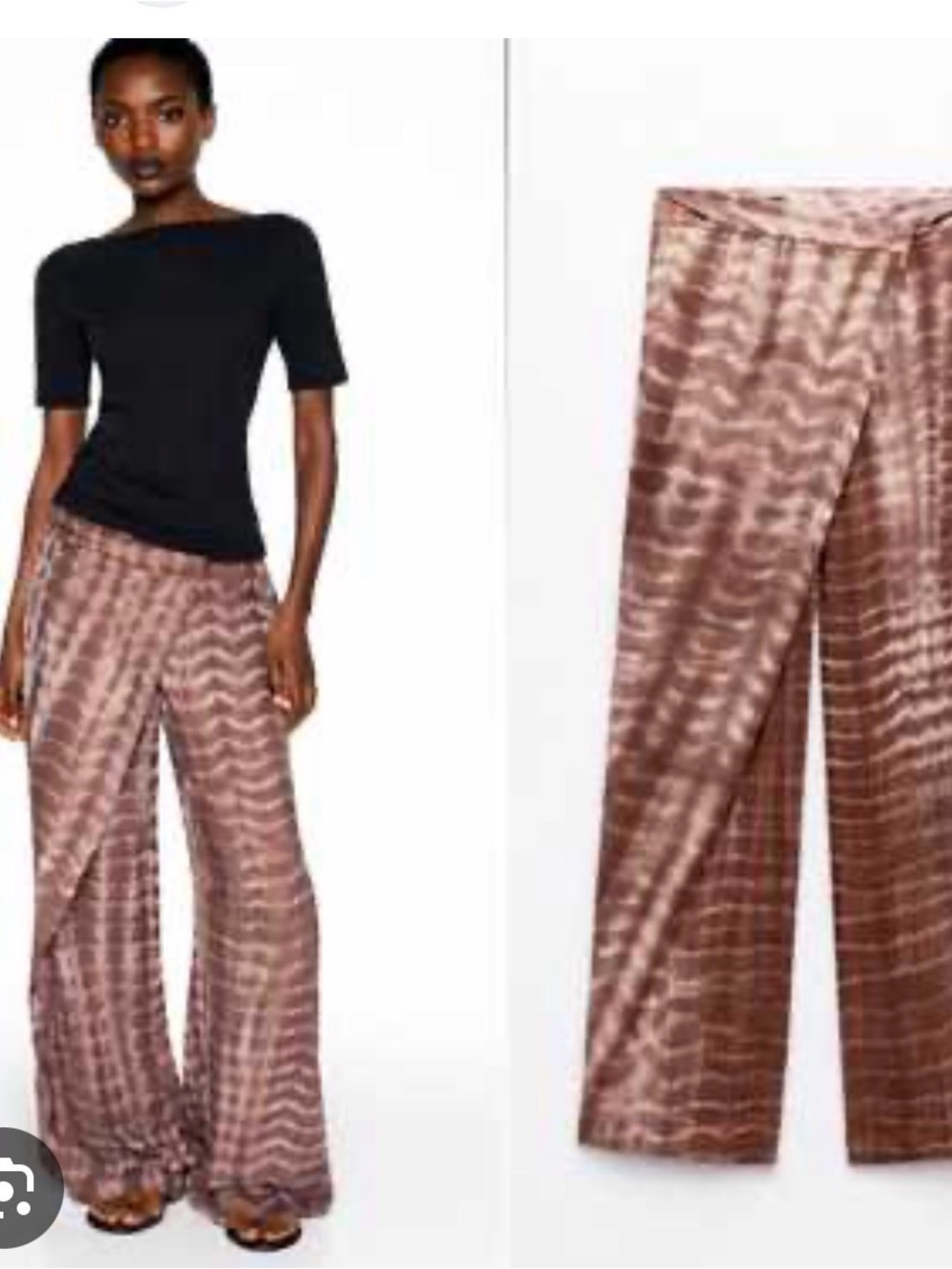 Zara Dusty Mauve Linen blend XL Pants